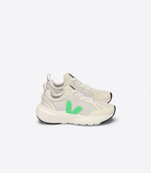 Veja Canary Elastic Lace Patike Dječje Bež Zelene | UE15-3485P1
