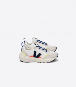 Veja Canary Elastic Laces Alveomesh Patike Dječje Bijele Tamnoplave | AK74-5324Y7