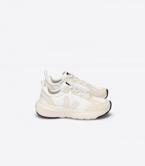 Veja Canary Elastic Laces Alveomesh Patike Dječje Bijele Svijetlo Sive | DB48-6468I9