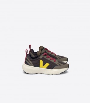 Veja Canary Elastic Laces Alveomesh Patike Dječje Maslinasto Zelene Žute Bordo | PP30-5250K1