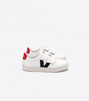 Veja Esplar Chromefree Leather Patike Dječje Bijele Tamnoplave | WY96-0316A4
