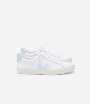 Veja Esplar Leather Patike Muške Bijele Svijetlo Plave | CO66-8546D3