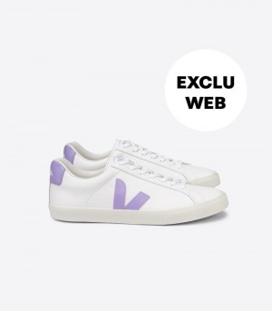 Veja Esplar Leather Patike Ženske Bijele Ljubičaste | MP15-0365N7