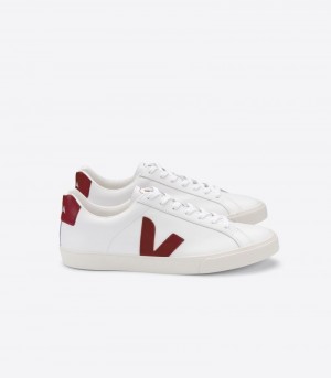 Veja Esplar Leather Patike Ženske Bijele Bordo | ZE59-4339V2