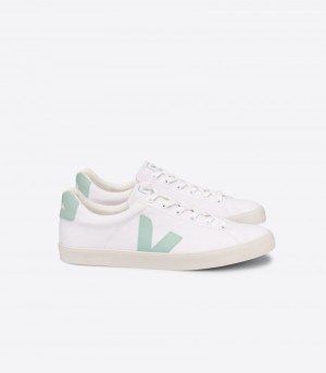 Veja Esplar Se Canvas Patike Muške Bijele Svijetlo Zelene | CP40-7060T1