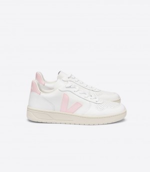 Veja V-10 Leather Patike Ženske Bijele Roze | PR73-6143I9