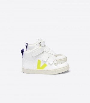 Veja V-10 Mid CWL Patike Dječje Bijele Žute Ljubičaste | JW67-0687D6