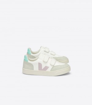 Veja V-12 Chromefree Patike Dječje Bijele Tirkizne | BD20-2030S1