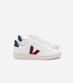 Veja V-12 Leather Patike Ženske Bijele Bordo | IL04-8594Z2