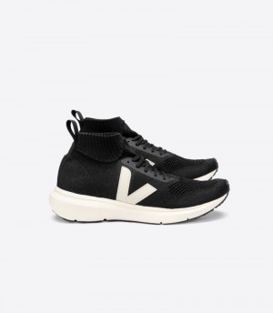 Veja V-knit Veja X Rick Owens Mid Patike Muške Crne Bijele | XM00-3770Z8