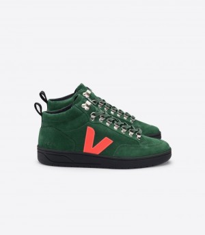 Veja Vstore Roraima Suede Patike Ženske Zelene Narančaste | EU85-8625T4