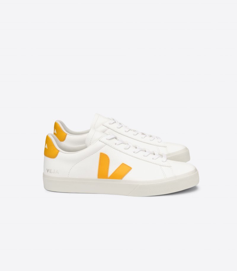 Veja Campo Chromefree Leather Patike Muške Bijele Žute | UM66-3956X2