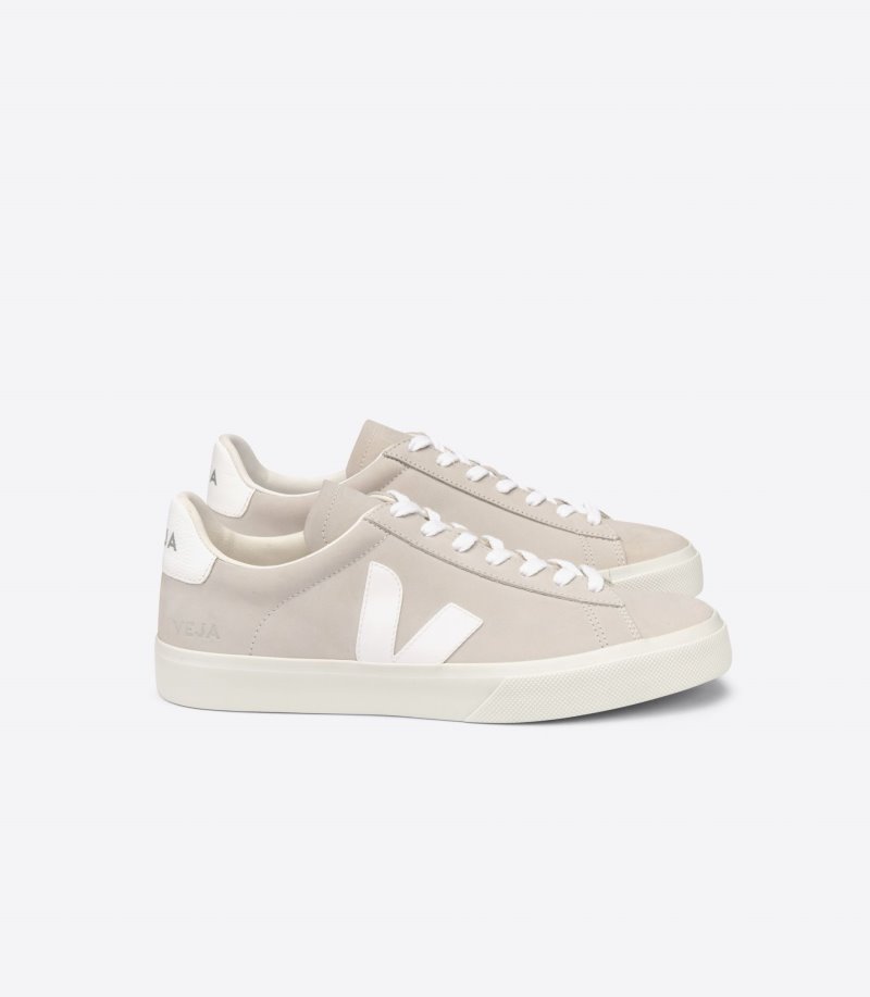 Veja Campo Nubuck Patike Muške Bež Bijele | ZL49-2099H7