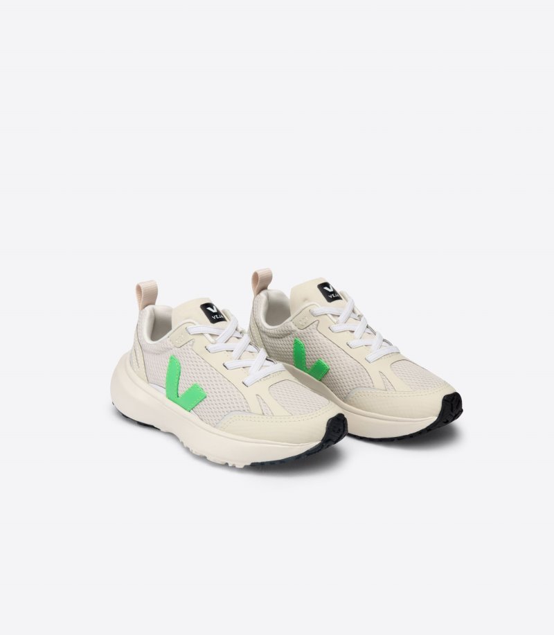 Veja Canary Elastic Lace Patike Dječje Bež Zelene | UE15-3485P1