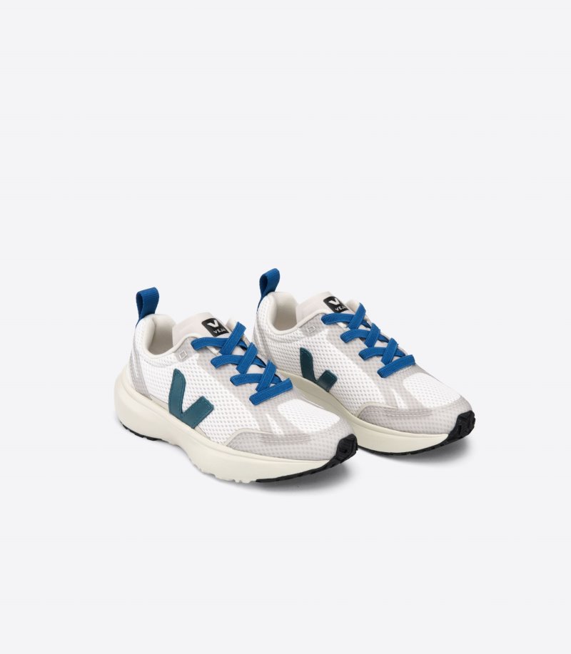 Veja Canary Elastic Lace Patike Dječje Bijele Zelene | SE54-2064V5