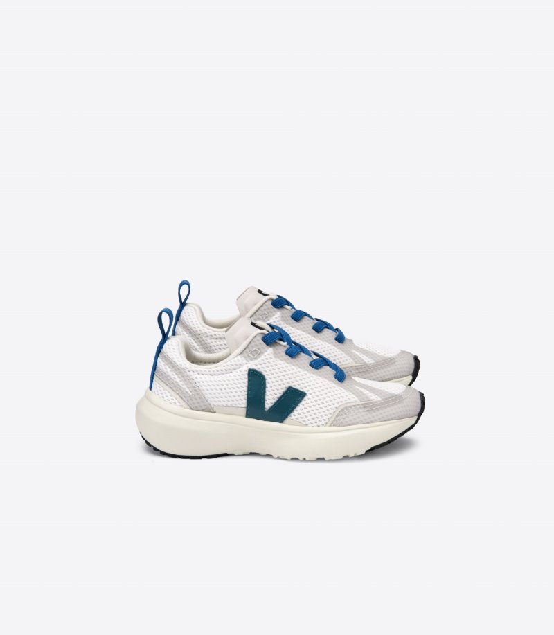 Veja Canary Elastic Lace Patike Dječje Bijele Zelene | SE54-2064V5