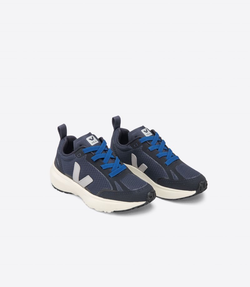 Veja Canary Elastic Lace Patike Dječje Tamnoplave Plave Sive | MF04-8824Q6