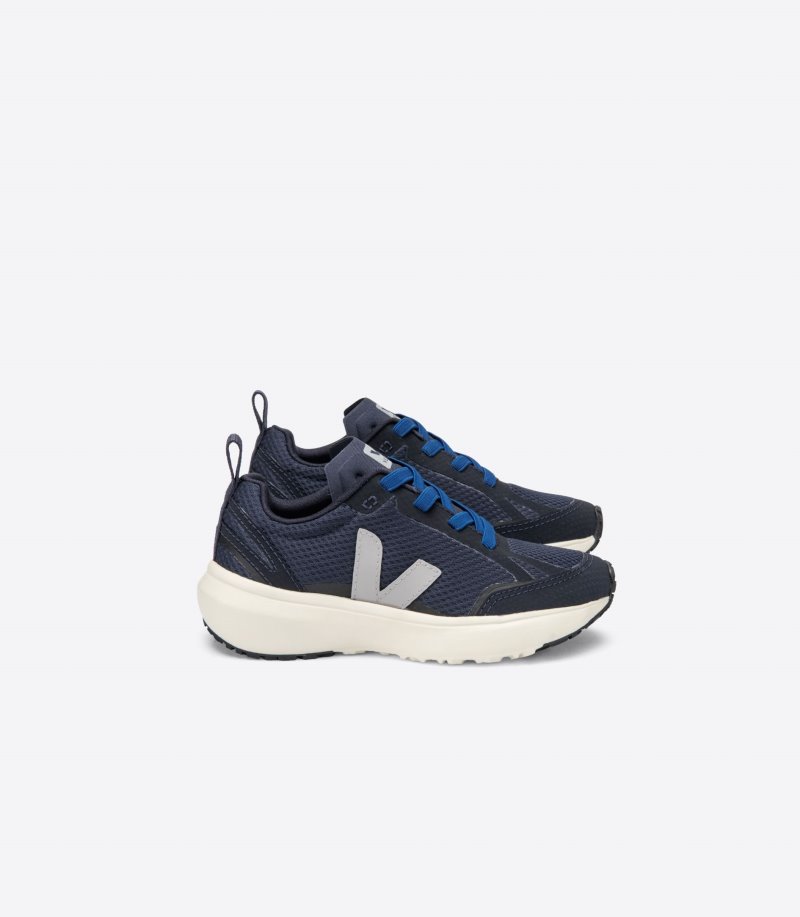 Veja Canary Elastic Lace Patike Dječje Tamnoplave Plave Sive | MF04-8824Q6