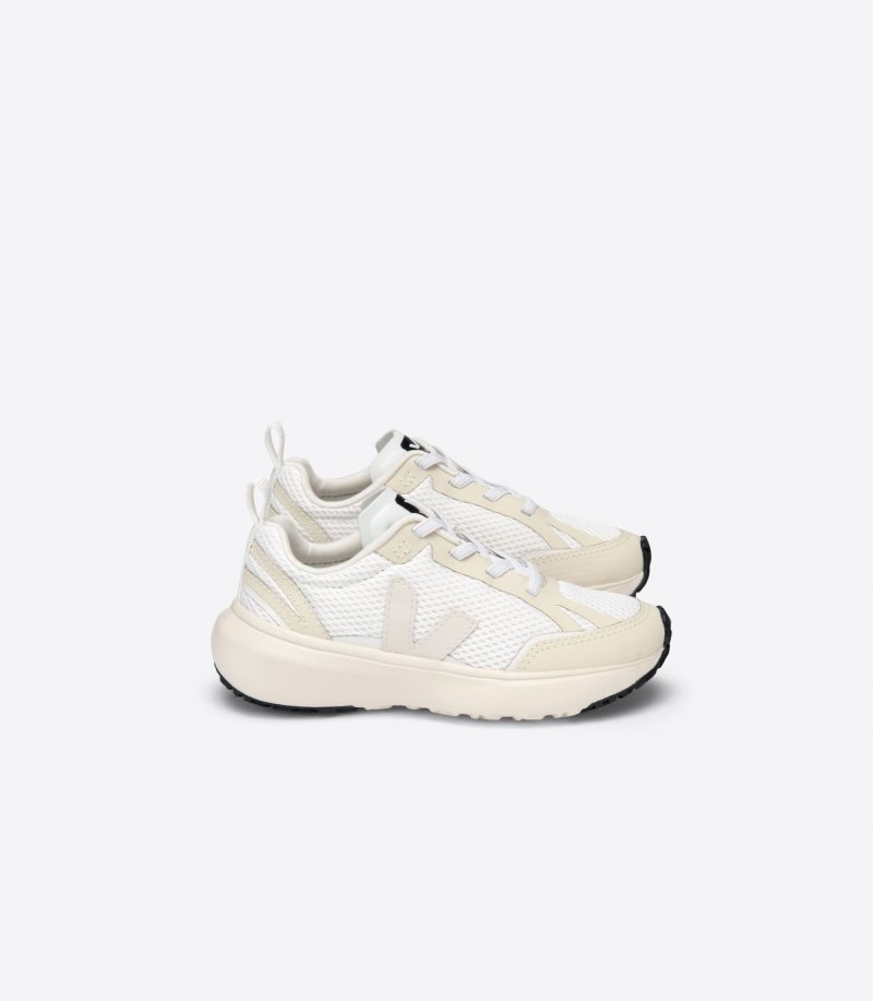 Veja Canary Elastic Laces Alveomesh Patike Dječje Bijele Svijetlo Sive | DB48-6468I9