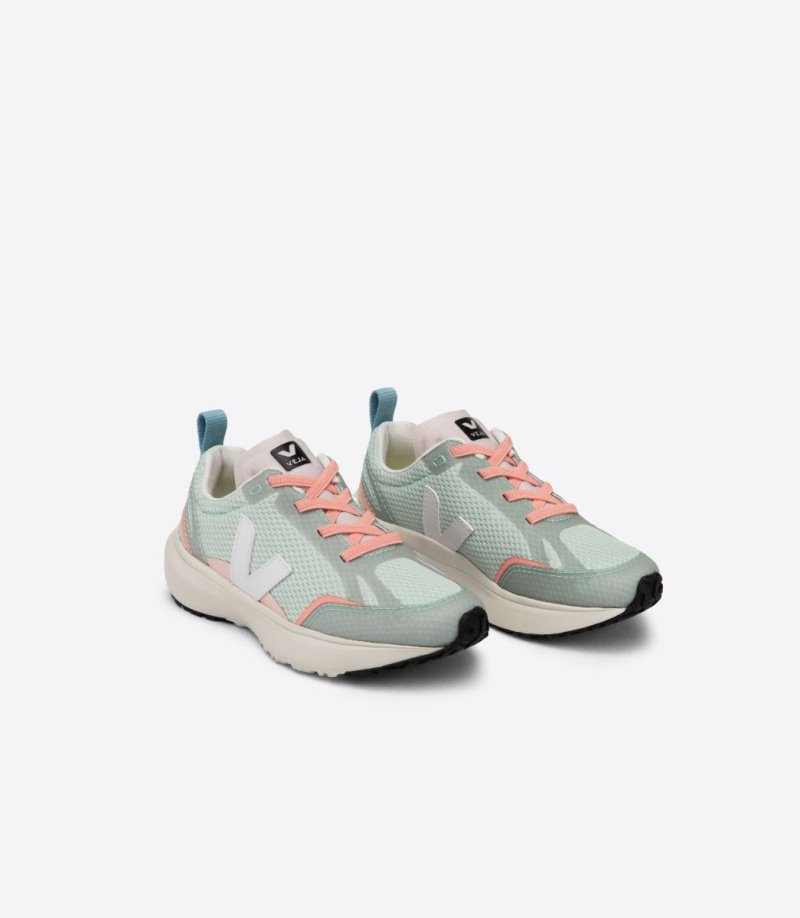 Veja Canary Elastic Laces Alveomesh Patike Dječje Svijetlo Zelene Bijele | KR59-7129S6