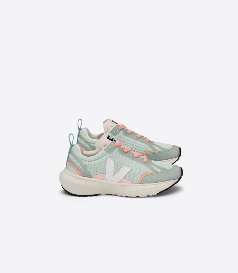 Veja Canary Elastic Laces Alveomesh Patike Dječje Svijetlo Zelene Bijele | KR59-7129S6