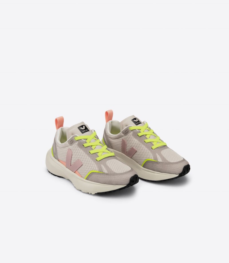Veja Canary Elastic Laces Alveomesh Patike Dječje Bež Žute | PY66-8196D4