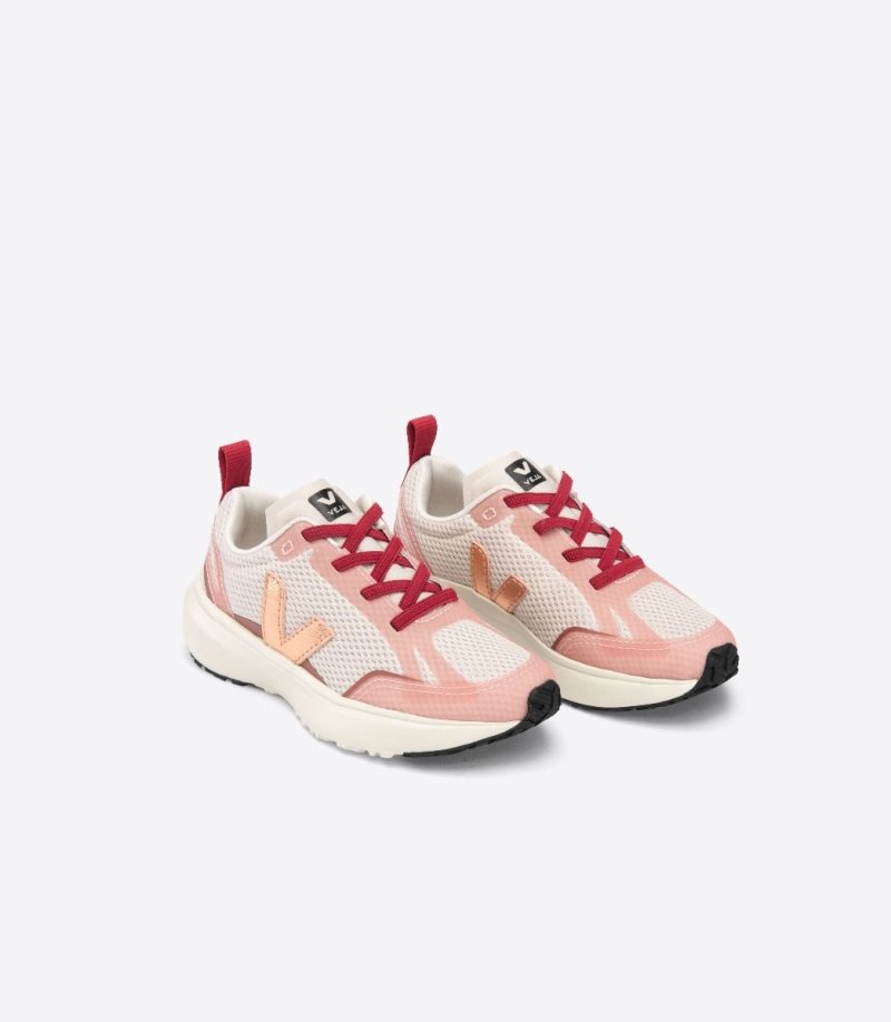 Veja Canary Elastic Laces Alveomesh Patike Dječje Bež Bordo | CG89-0519K3