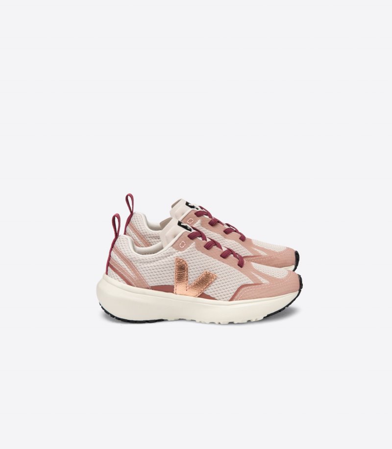Veja Canary Elastic Laces Alveomesh Patike Dječje Bež Bordo | CG89-0519K3