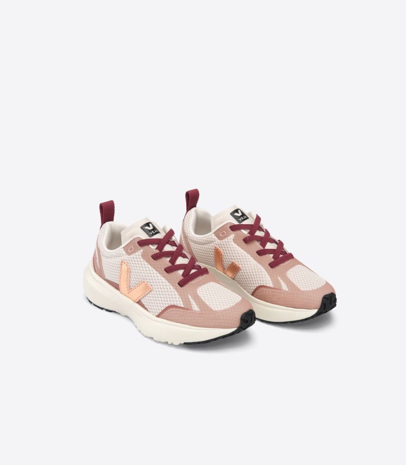 Veja Canary Elastic Laces Alveomesh Patike Dječje Bež Bordo | CG89-0519K3