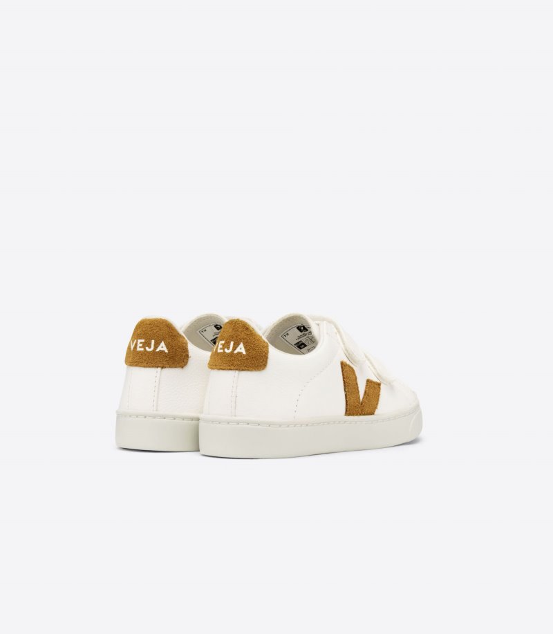Veja Esplar Chromefree Leather Patike Dječje Bijele Smeđe | OZ24-6634J9