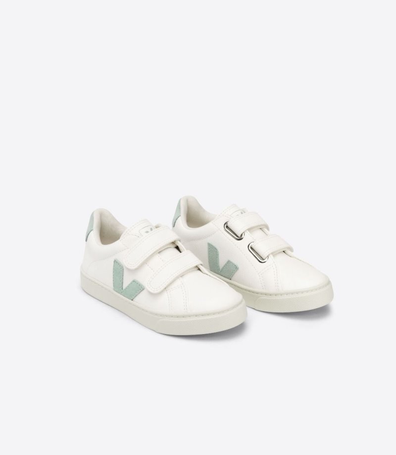 Veja Esplar Chromefree Leather Patike Dječje Bijele Svijetlo Zelene | TR31-2391G3
