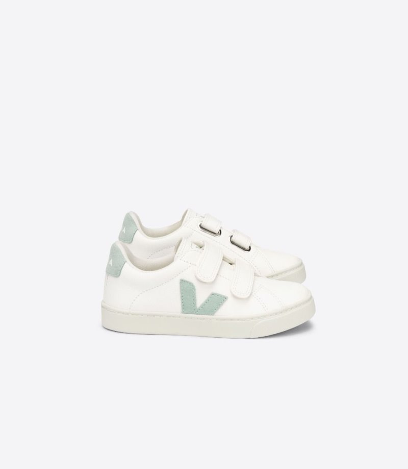 Veja Esplar Chromefree Leather Patike Dječje Bijele Svijetlo Zelene | TR31-2391G3