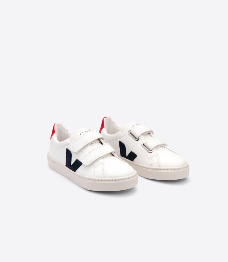 Veja Esplar Chromefree Leather Patike Dječje Bijele Tamnoplave | WY96-0316A4