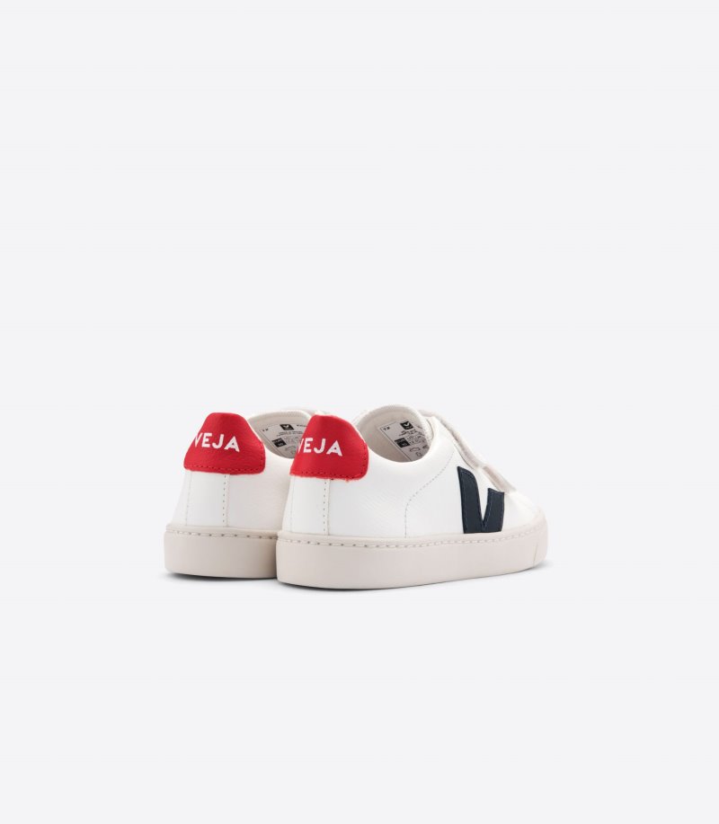 Veja Esplar Chromefree Leather Patike Dječje Bijele Tamnoplave | WY96-0316A4