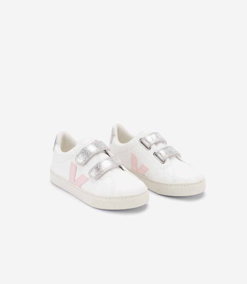 Veja Esplar Chromefree Patike Dječje Bijele Srebrne Roze | QE68-2628E0