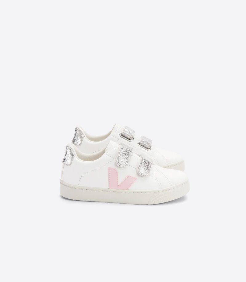 Veja Esplar Chromefree Patike Dječje Bijele Srebrne Roze | QE68-2628E0