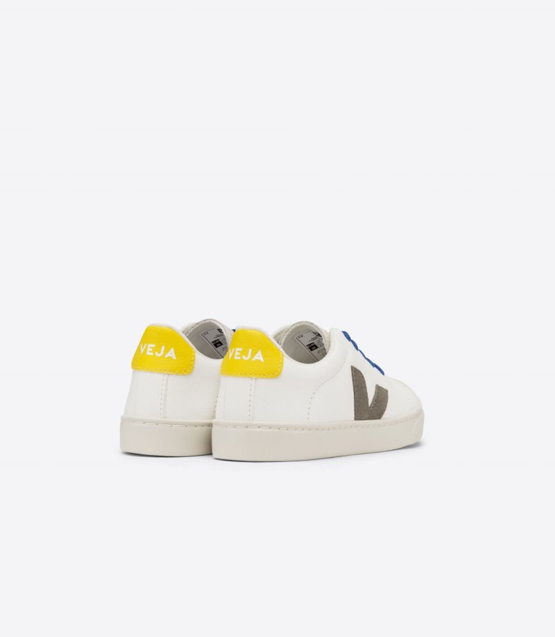 Veja Esplar Laces Chromefree Leather Patike Dječje Bijele Maslinasto Zelene | GN44-2544A9