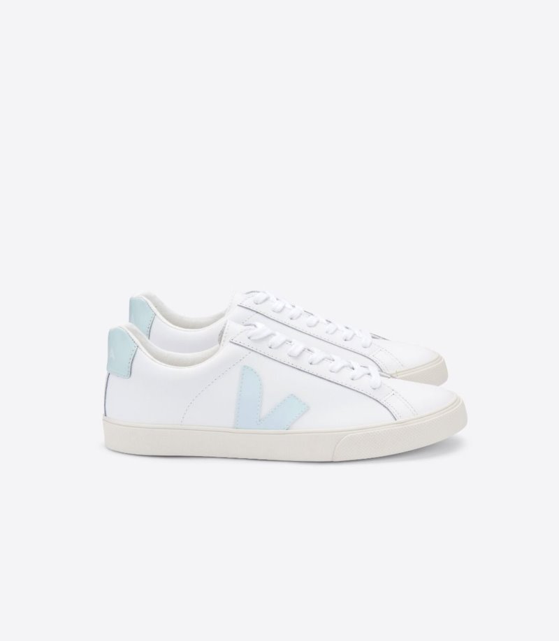 Veja Esplar Leather Patike Muške Bijele Svijetlo Plave | CO66-8546D3