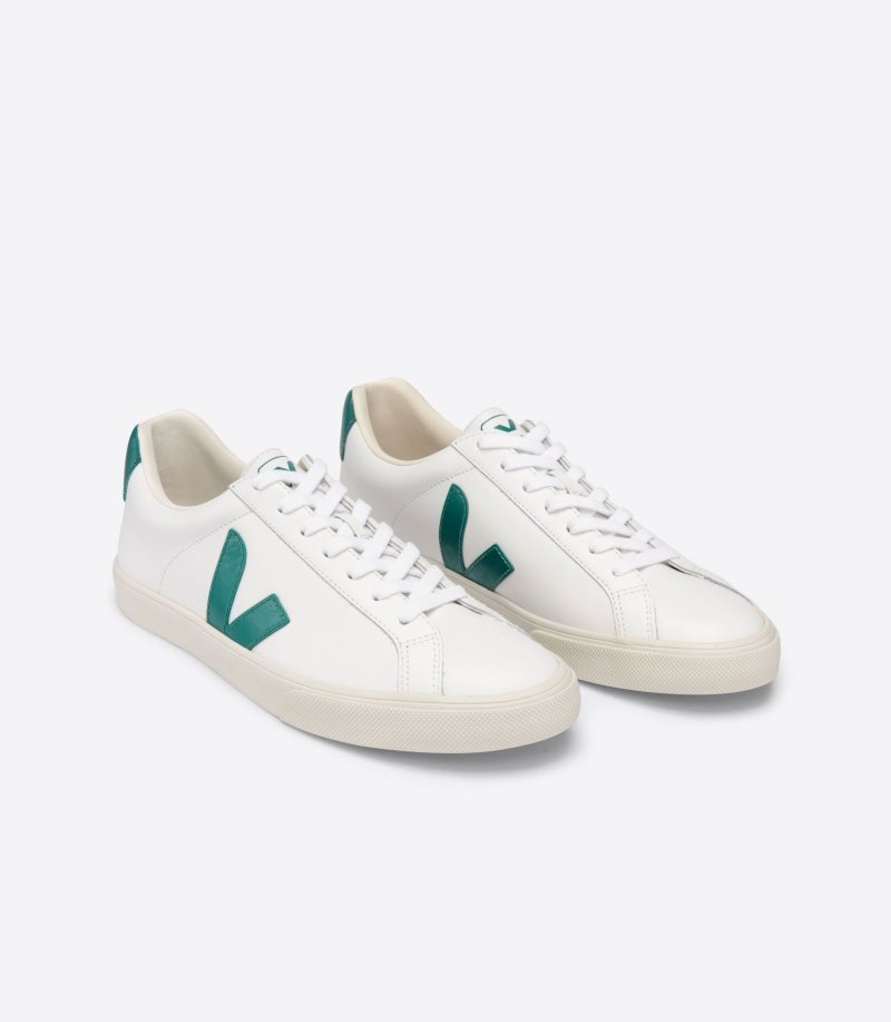 Veja Esplar Leather Patike Ženske Bijele Zelene | JT91-8261B6