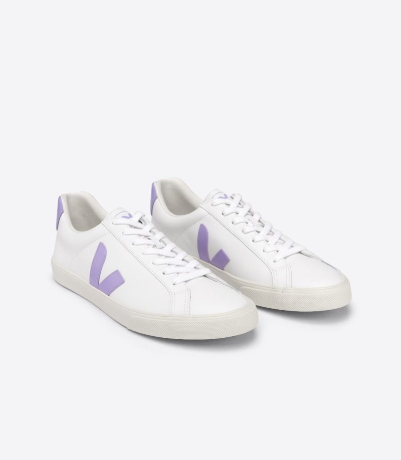 Veja Esplar Leather Patike Ženske Bijele Ljubičaste | MP15-0365N7
