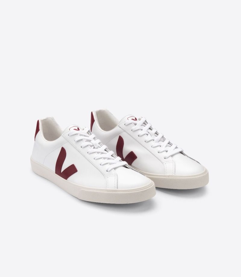 Veja Esplar Leather Patike Ženske Bijele Bordo | ZE59-4339V2