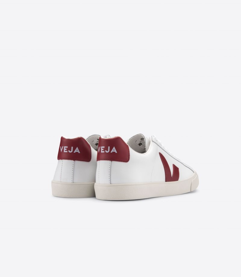 Veja Esplar Leather Patike Ženske Bijele Bordo | ZE59-4339V2