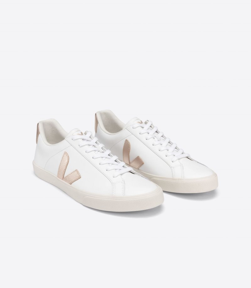 Veja Esplar Leather Patike Ženske Bijele Zlatne | XL97-4517V9