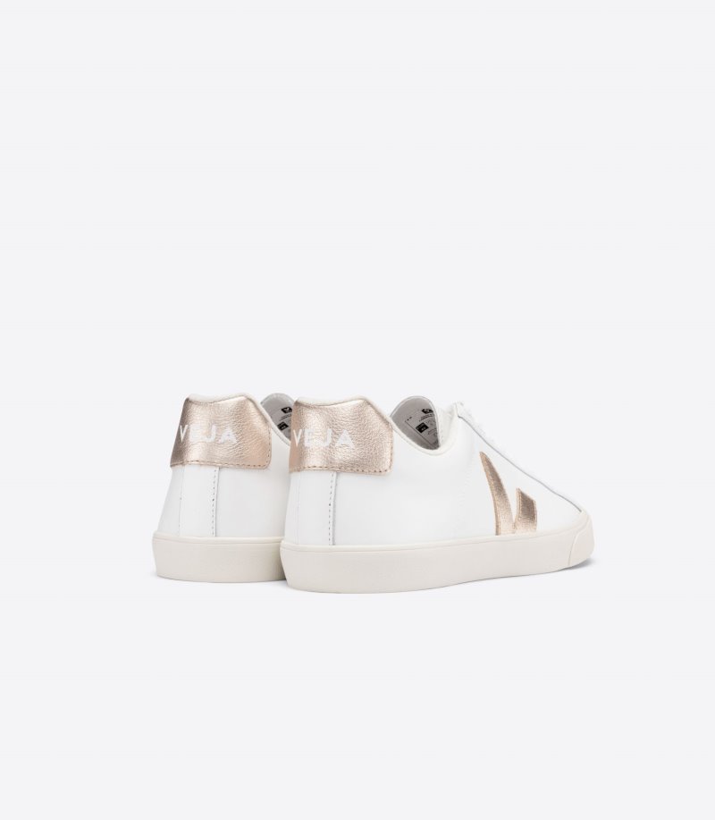 Veja Esplar Leather Patike Ženske Bijele Zlatne | XL97-4517V9