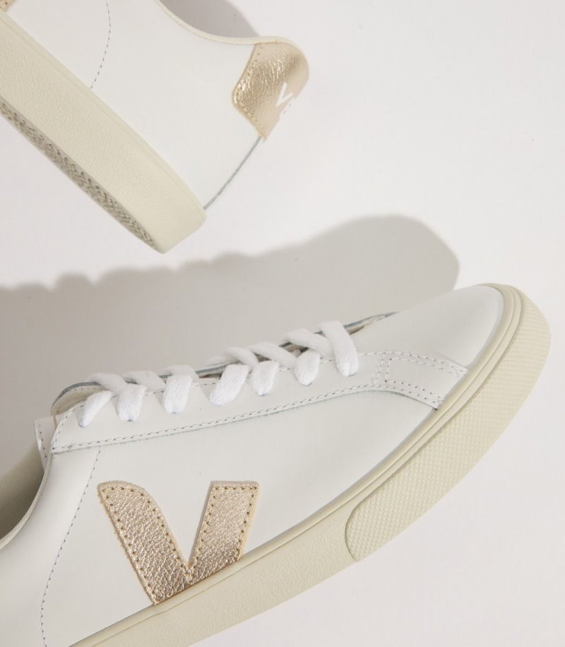 Veja Esplar Leather Patike Ženske Bijele Zlatne | XL97-4517V9