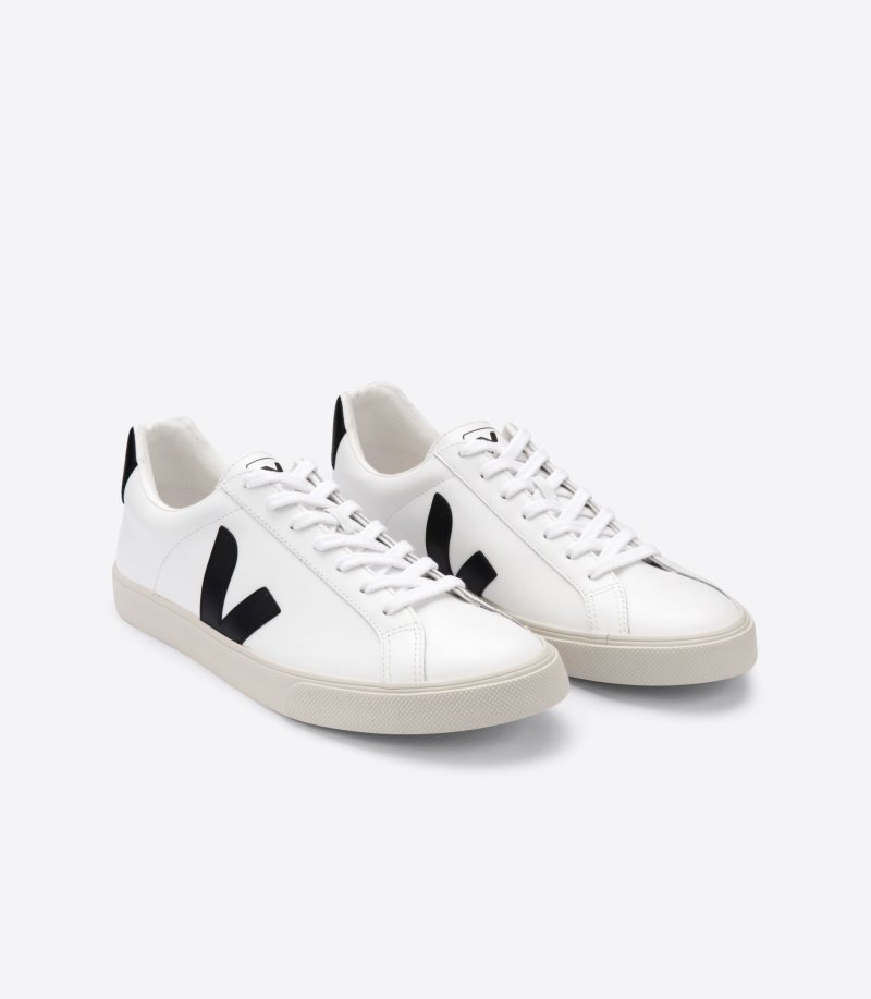 Veja Esplar Leather Patike Ženske Bijele Crne | ME73-0003P2