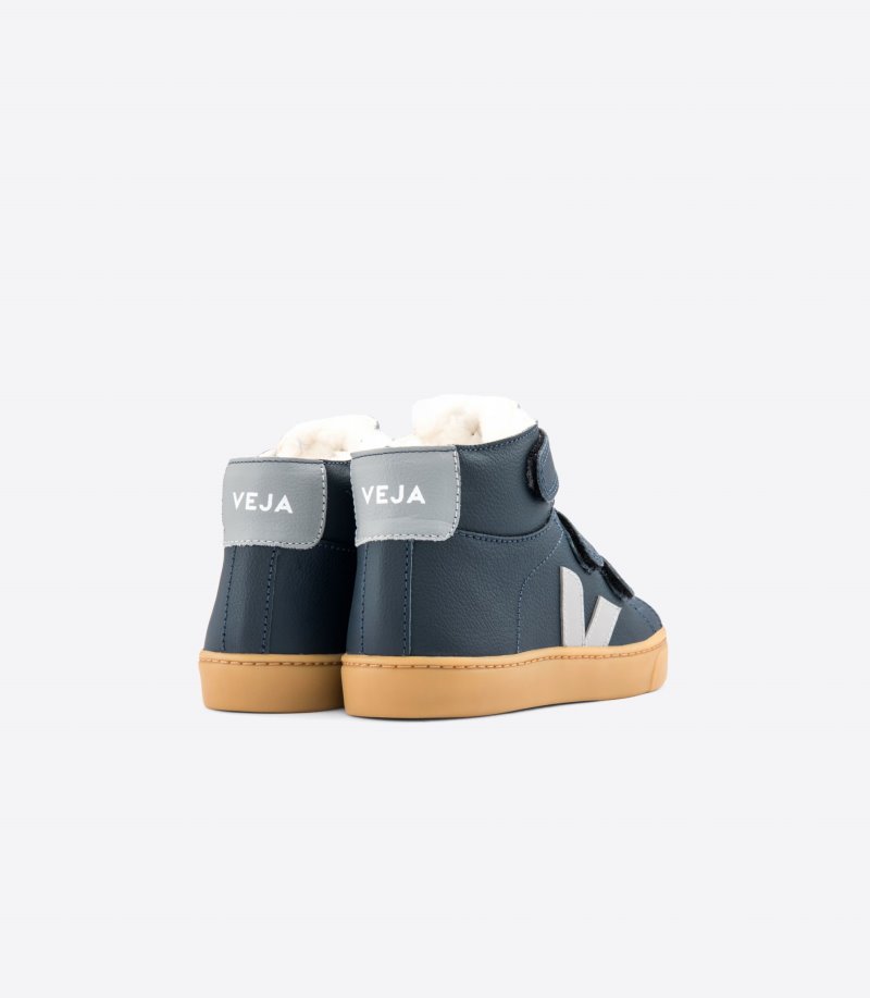 Veja Esplar Mid Fured Leather Patike Dječje Tamnoplave Plave Sive | WQ22-1162B5
