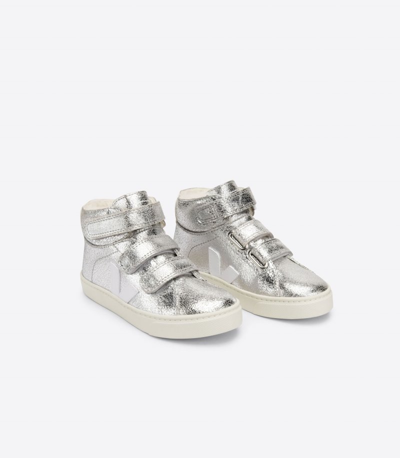 Veja Esplar Mid Fured Suede Patike Dječje Srebrne Bijele | OK52-3982J7