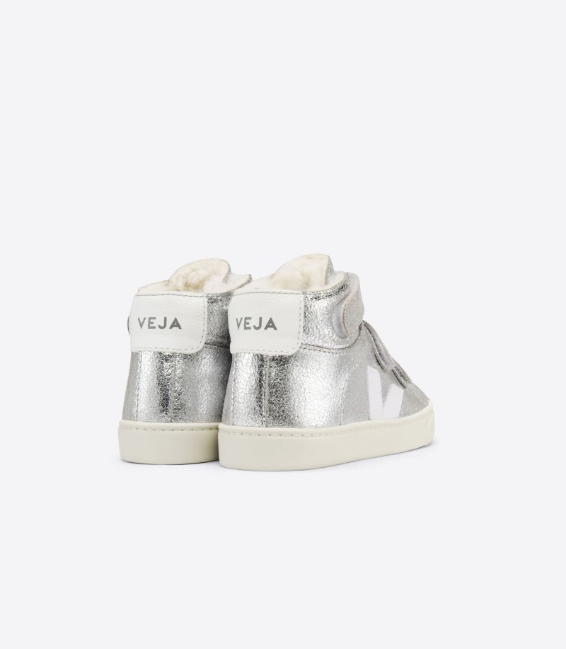 Veja Esplar Mid Fured Suede Patike Dječje Srebrne Bijele | OK52-3982J7
