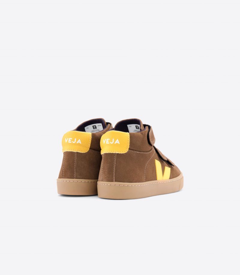 Veja Esplar Mid Suede Patike Dječje Smeđe Žute | YK38-4228Q5